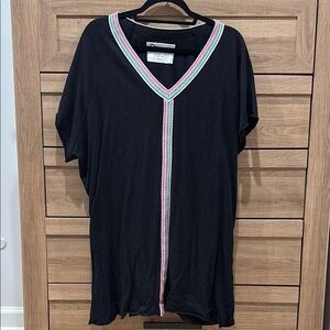 Pitusa Black Tunic with Multicolor Trim